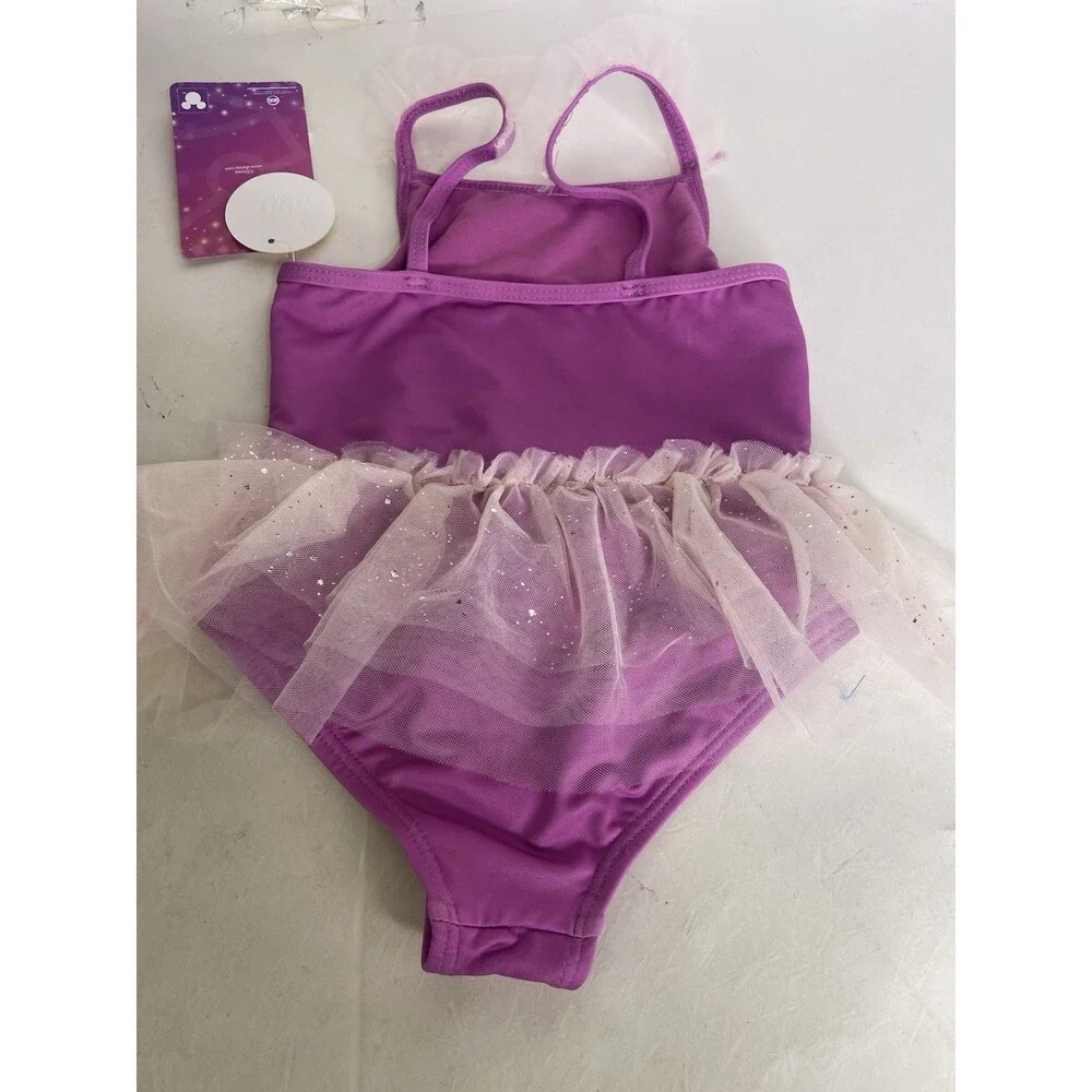 Disney Tangled Rapunzel Tutu One Piece Swimsuit Swimwear Girls Size 3T